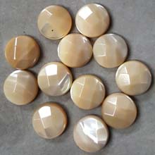 14MM FACETED ROUND CABOCHON MOP NATURAL(6PCS/BAG)